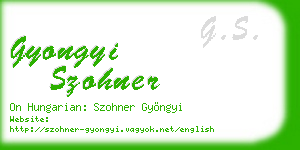 gyongyi szohner business card