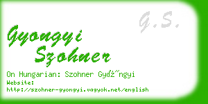 gyongyi szohner business card